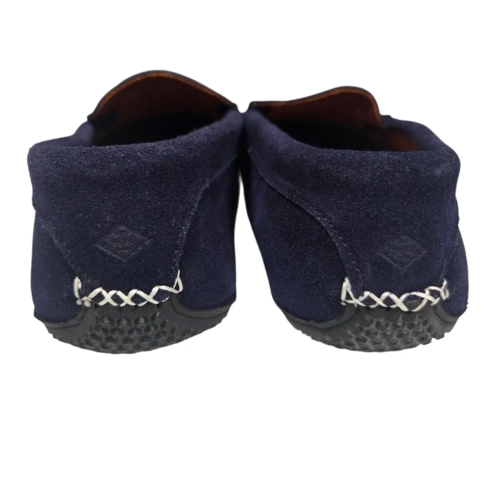 NWOT Quoddy Penny Driver Shoe Navy Blue‎ Suede Leather Slip On Dark Mens 11.5